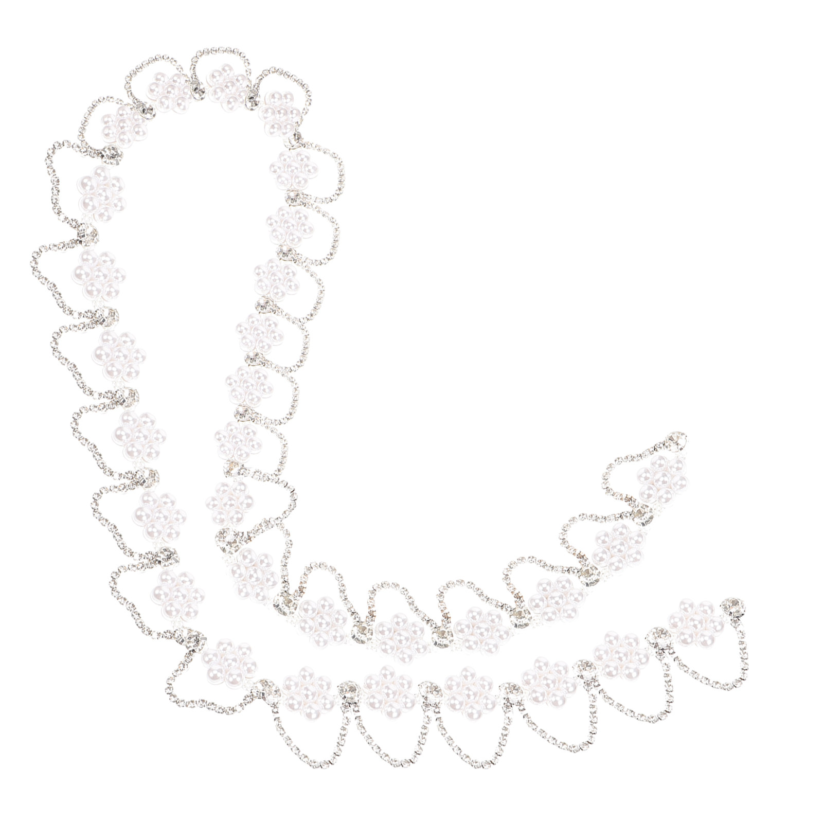 Pearl Trim Chain - Premium Rhinestone Pearl Chain Trim for