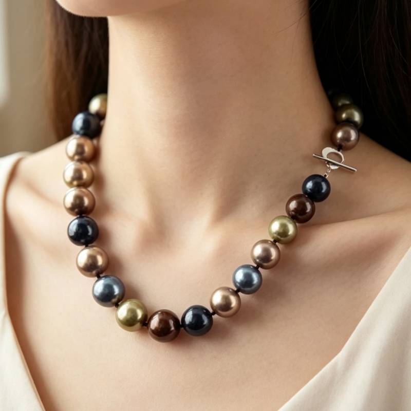 Pearl Trim Chain - Huge 12mm Multicolor Round South Sea