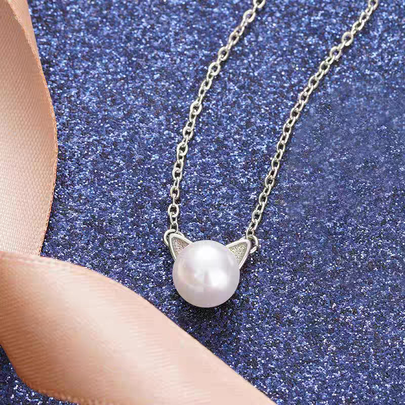 Fashion 925 Sterling Silver Je - Pearl Trim Chain ulasan dan harga