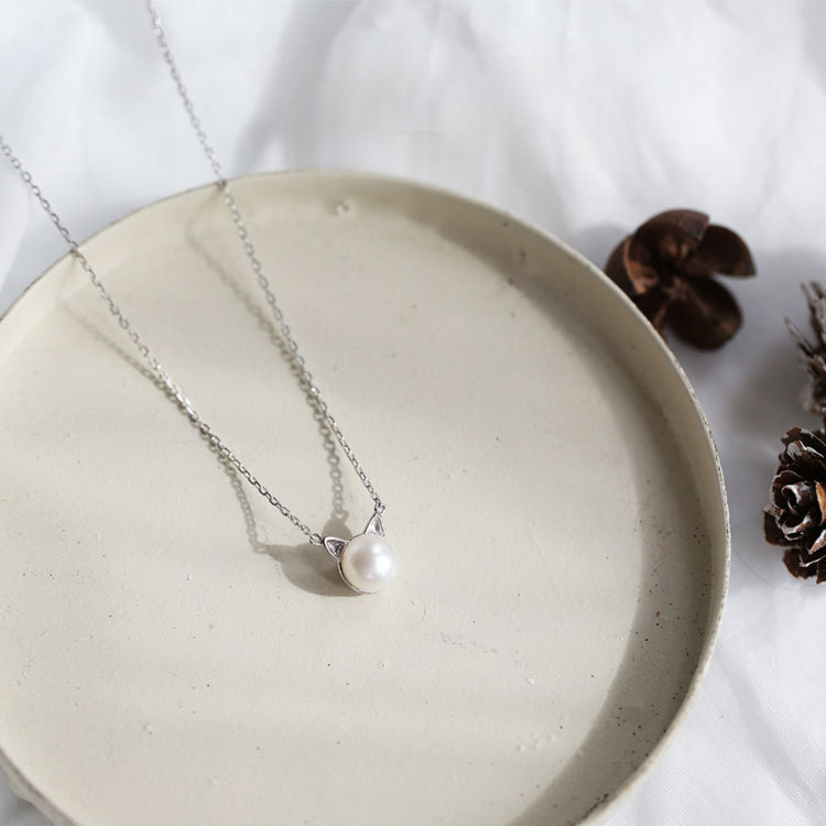 Fashion 925 Sterling Silver Je - Pearl Trim Chain ulasan dan harga