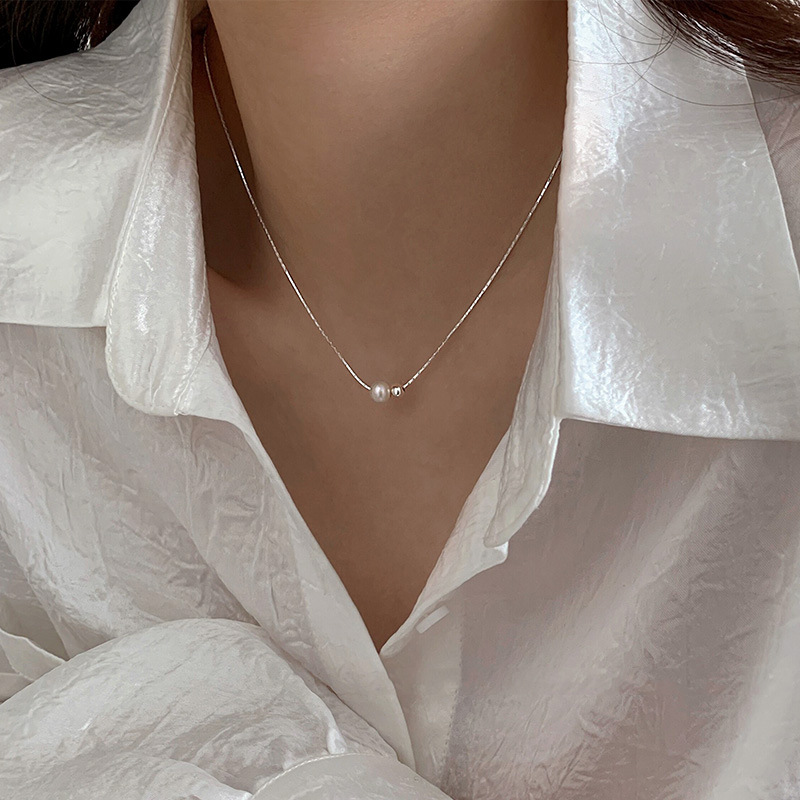 Christmas Gift 925 Sterling Si - Pearl Trim Chain ulasan dan harga
