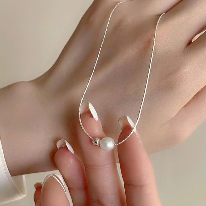 Christmas Gift 925 Sterling Si - Pearl Trim Chain ulasan dan harga