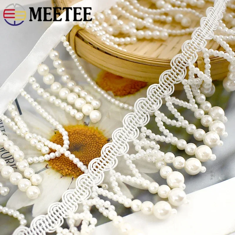 1/2Yards Pearl Beaded Tassel F - Fringe Ribbon Sewing ulasan dan harga