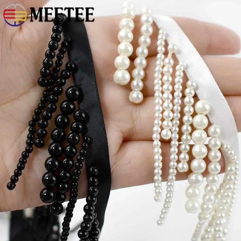 1/2Yards Pearl Beaded Tassel F - Fringe Ribbon Sewing ulasan dan harga