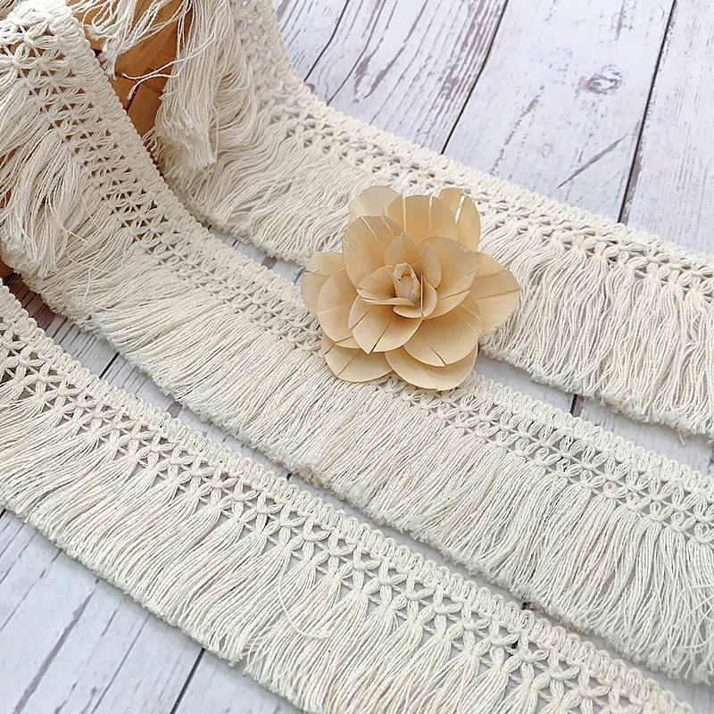 10Yard/Lot Beige 6CM/8CM Tasse - Fringe Ribbon Sewing ulasan dan harga