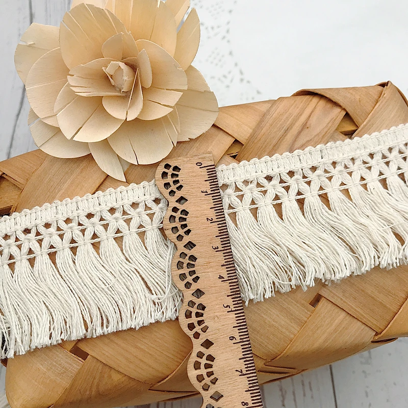 10Yard/Lot Beige 6CM/8CM Tasse - Fringe Ribbon Sewing ulasan dan harga