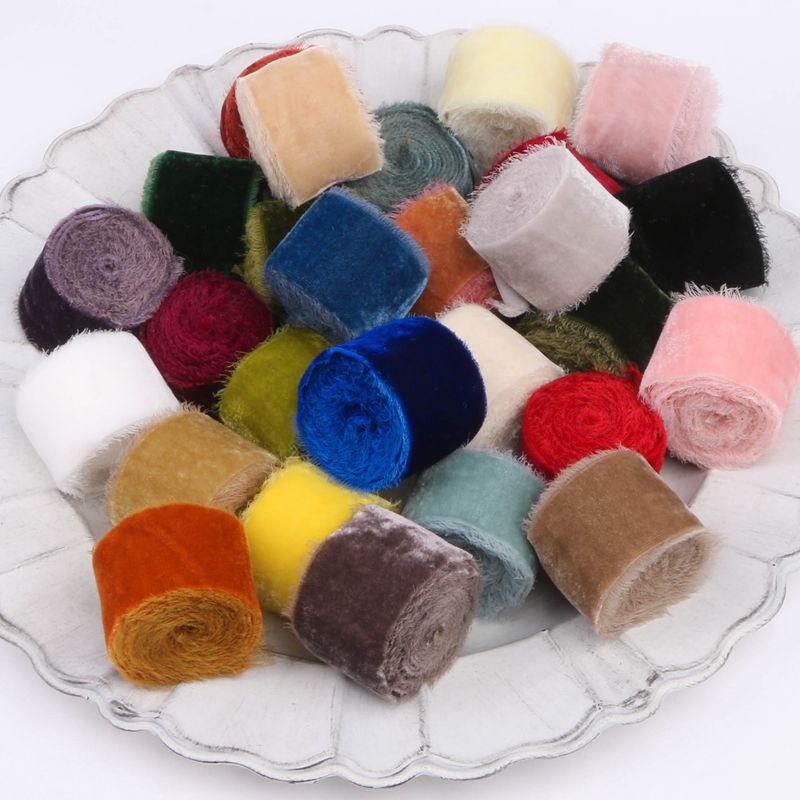 1M/roll Flocking Hand Teared V - Velvet Ribbon Roll ulasan dan harga
